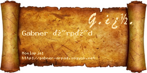 Gabner Árpád névjegykártya